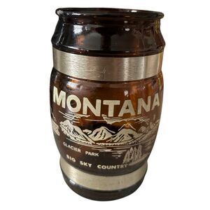 Montana Vintage Brown Glass Mig With Wood Handle